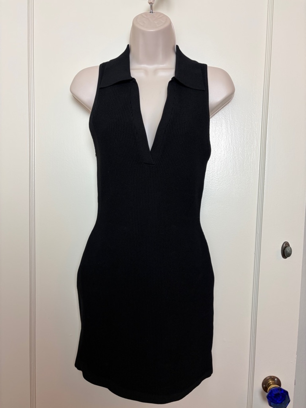 Aritzia Babaton Black Bodycon Ribbed Sleeveless Minidress